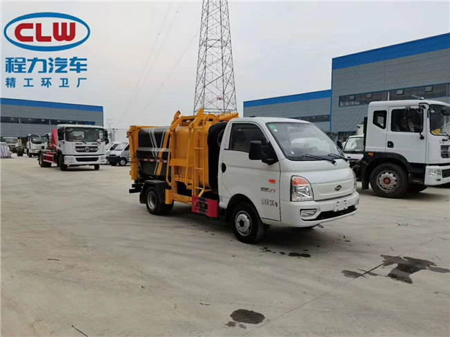 國六唯一款汽油版?zhèn)妊b壓縮垃圾車-藍牌垃圾車
